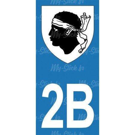 Stickers blason plaque immatriculation 2B