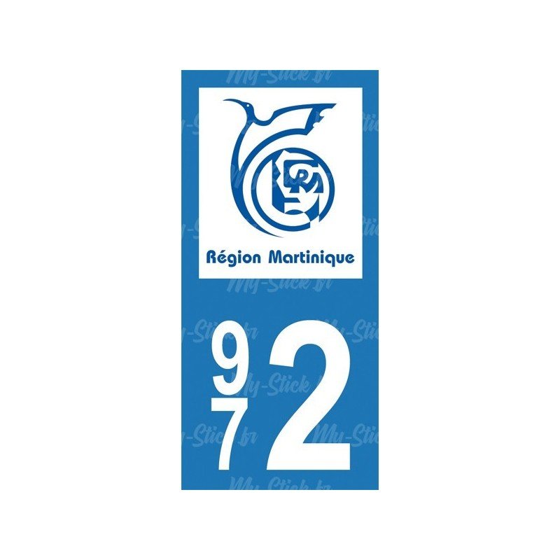 Stickers plaque immatriculation 972