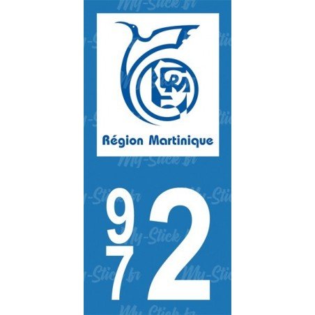 Stickers plaque immatriculation 972