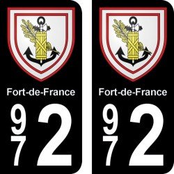 Blason  Fort-de-France - Stickers plaque immatriculation 972