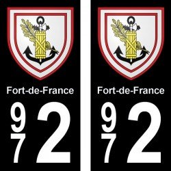 Blason  Fort-de-France - Stickers plaque immatriculation 972