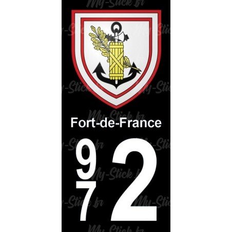 Blason Fort-de-France - Stickers plaque immatriculation 972