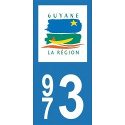 Stickers plaque immatriculation 973
