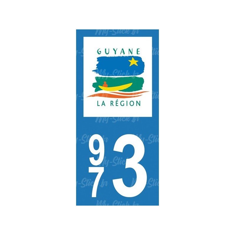 Stickers plaque immatriculation 973