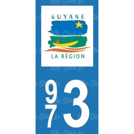 Stickers plaque immatriculation 973