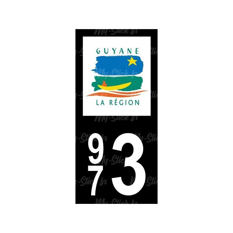 Stickers plaque immatriculation 973