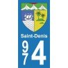 Blason Saint-Denis - Stickers plaque immatriculation 974