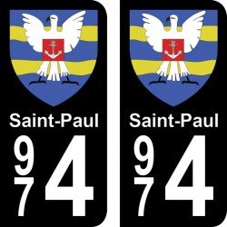 Blason Saint-Paul - Stickers plaque immatriculation 974