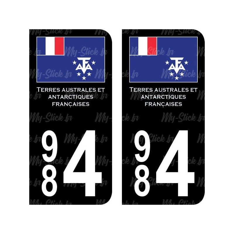 Drapeau - Stickers plaque immatriculation 984