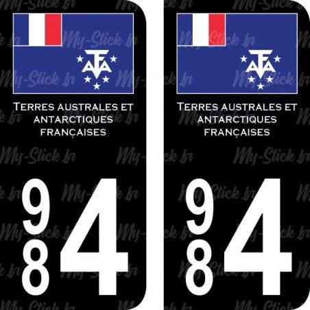 Drapeau - Stickers plaque immatriculation 984