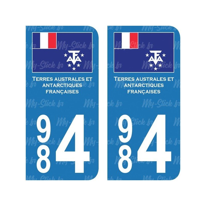 Drapeau - Stickers plaque immatriculation 984