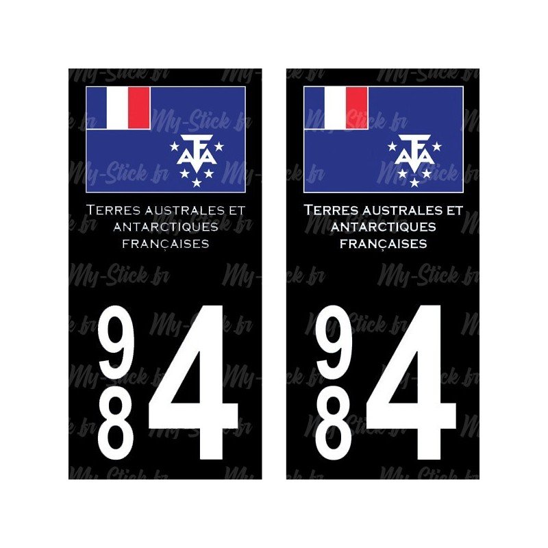 Drapeau - Stickers plaque immatriculation 984