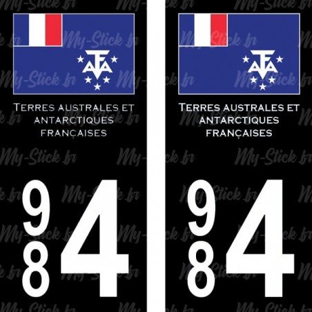 Drapeau - Stickers plaque immatriculation 984