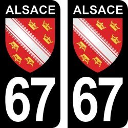 Blason Alsace - Stickers plaque immatriculation 67