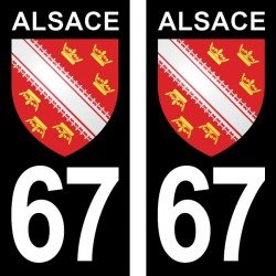 Blason Alsace - Stickers plaque immatriculation 67