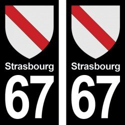 Blason Strasbourg - Stickers plaque immatriculation 67