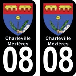 Blason Charleville-Mézières - Stickers plaque immatriculation 08