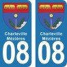 Blason Charleville-Mézières - Stickers plaque immatriculation 08