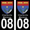 Blason Charleville-Mézières - Stickers plaque immatriculation 08