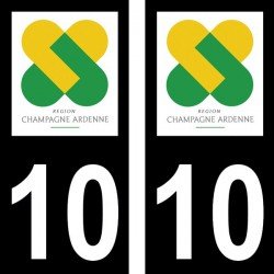 Stickers plaque immatriculation 10 Champagne-Ardenne