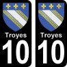 Blason Troyes - Stickers plaque immatriculation 10