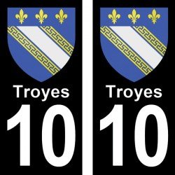 Blason Troyes - Stickers plaque immatriculation 10