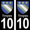 Blason Troyes - Stickers plaque immatriculation 10
