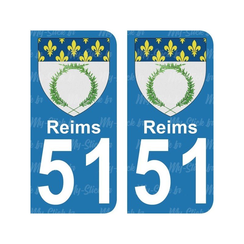 Blason Reims - Stickers plaque immatriculation 51