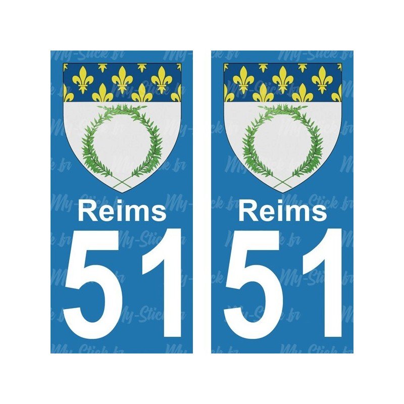 Blason Reims - Stickers plaque immatriculation 51