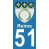 Blason Reims - Stickers plaque immatriculation 51