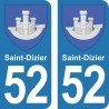 Blason Saint-Dizier - Stickers plaque immatriculation 52