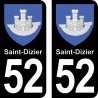 Blason Saint-Dizier - Stickers plaque immatriculation 52