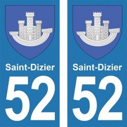 Blason Saint-Dizier - Stickers plaque immatriculation 52