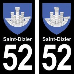 Blason Saint-Dizier - Stickers plaque immatriculation 52