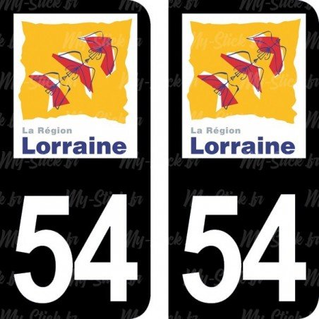 Stickers plaque immatriculation 54 Lorraine