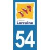 Stickers plaque immatriculation 54 Lorraine