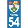 Blason Nancy - Stickers plaque immatriculation 54