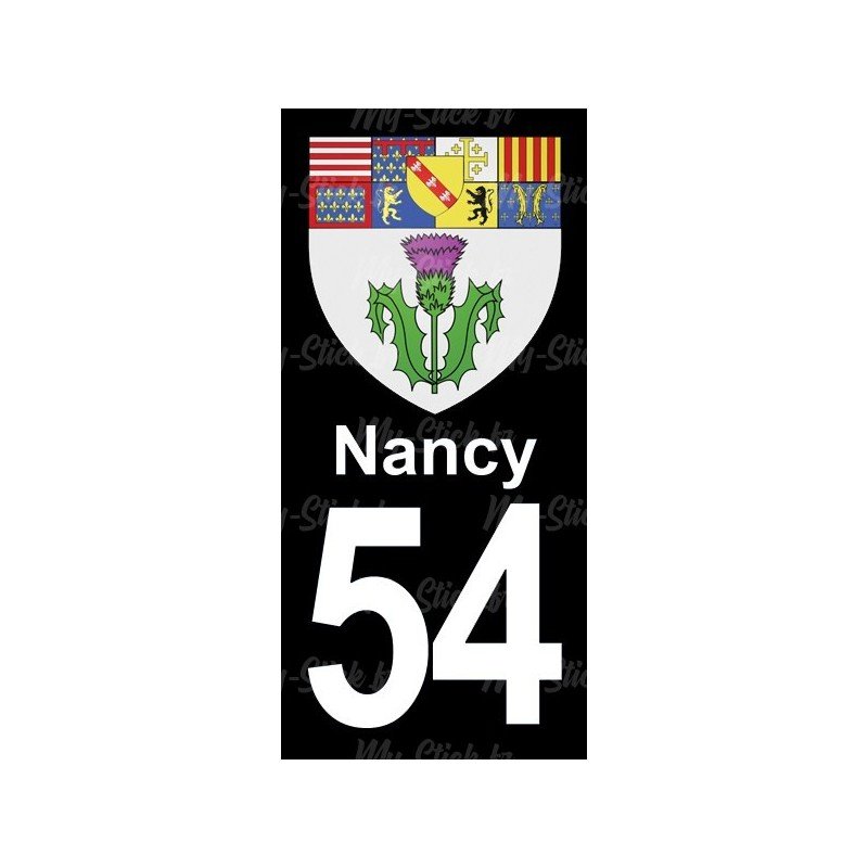 Blason Nancy - Stickers plaque immatriculation 54