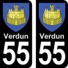 Blason Verdun - Stickers plaque immatriculation 55