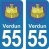 Blason Verdun - Stickers plaque immatriculation 55