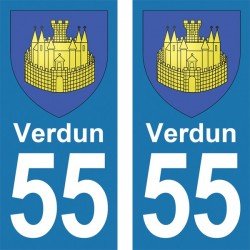 Blason Verdun - Stickers plaque immatriculation 55