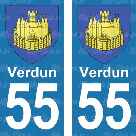 Blason Verdun - Stickers plaque immatriculation 55