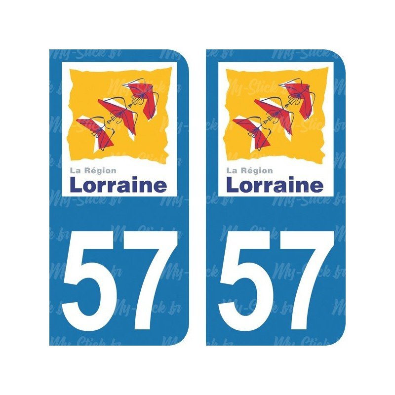 Stickers plaque immatriculation 57 Lorraine