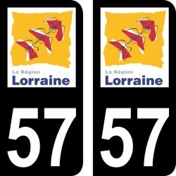 Stickers plaque immatriculation 57 Lorraine