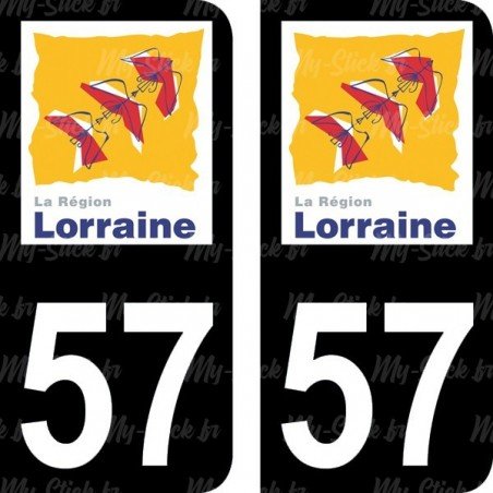 Stickers plaque immatriculation 57 Lorraine