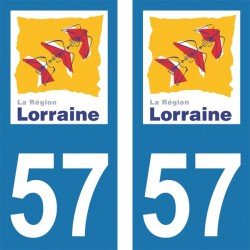 Stickers plaque immatriculation 57 Lorraine