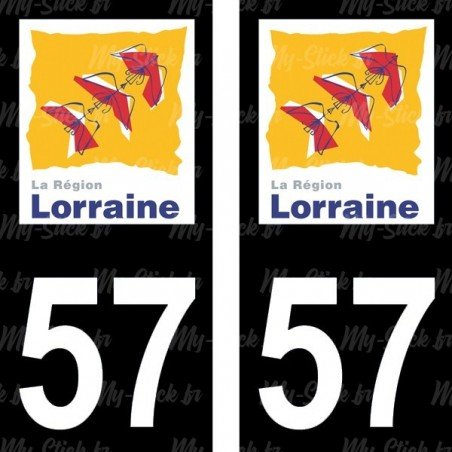 Stickers plaque immatriculation 57 Lorraine