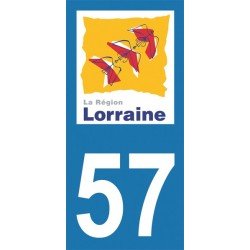 Stickers plaque immatriculation 57 Lorraine