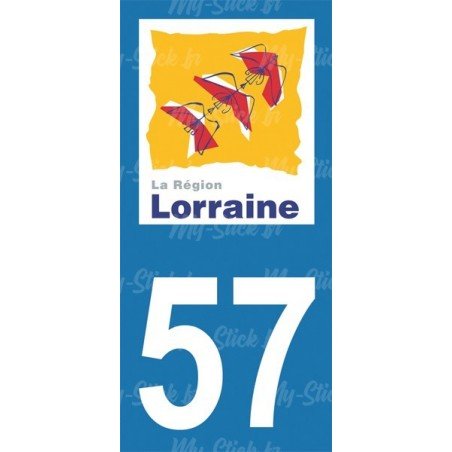 Stickers plaque immatriculation 57 Lorraine