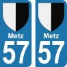 Blason Metz - Stickers plaque immatriculation 57